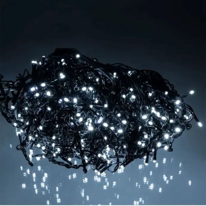 Новорічна гірлянда вулична Бахрома 36 м 600 LED чорний провід Білий 36МBW