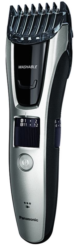 Тример Panasonic, для бороди, вусів і голови, мережа+акум., насадок-2, кейс, сталь, чорно-сірий