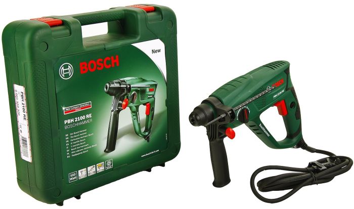 Перфоратор Bosch PBH 2100 RE SDS-plus 550Вт 1.7Дж 2.2кг