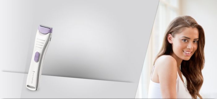 Тример Remington, для тіла та інтимних зон Smooth&Silky, акум., насадок-2, для жінок, кейс, сталь, фіолетовий
