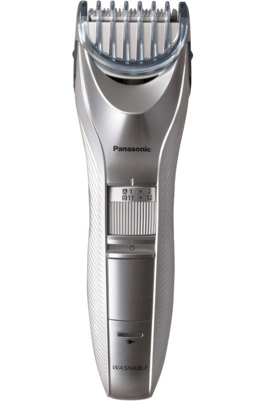 Тример Panasonic, для бороди, вусів і голови, мережа+акум., насадок-2, кейс, сталь, сріблястий