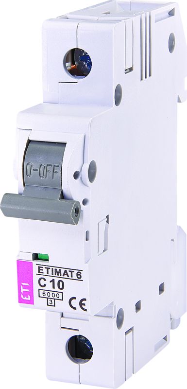 Авт. выключатель ETI,  ETIMAT 6  1p С 10А (6 kA)