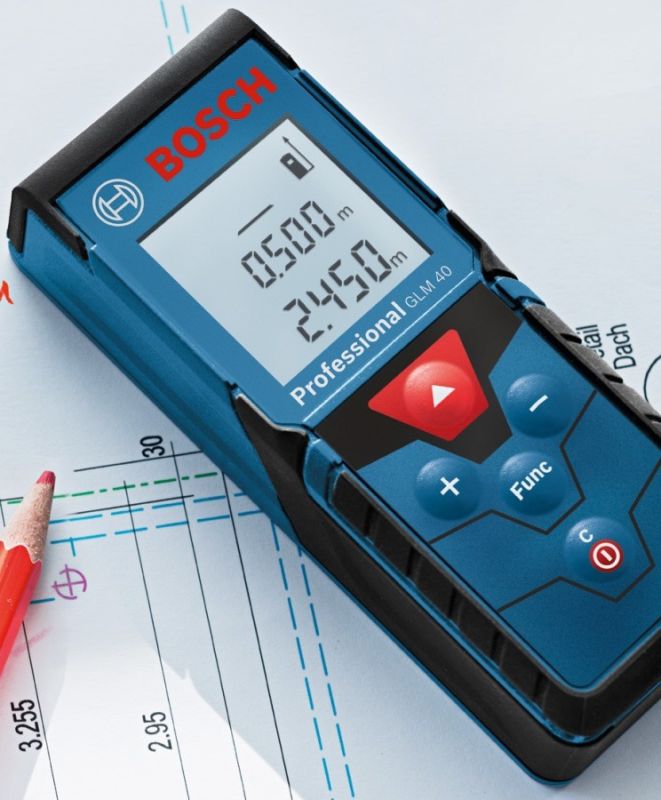 Далекомір лазерний Bosch Professional GLM 40, 0.15-40м, ±1.5мм, 0.1кг