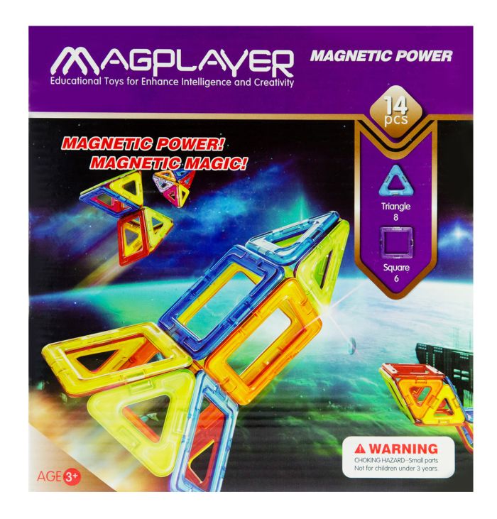 Конструктор Magplayer магнитный набор 14эл