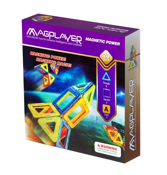 Конструктор Magplayer магнитный набор 20эл