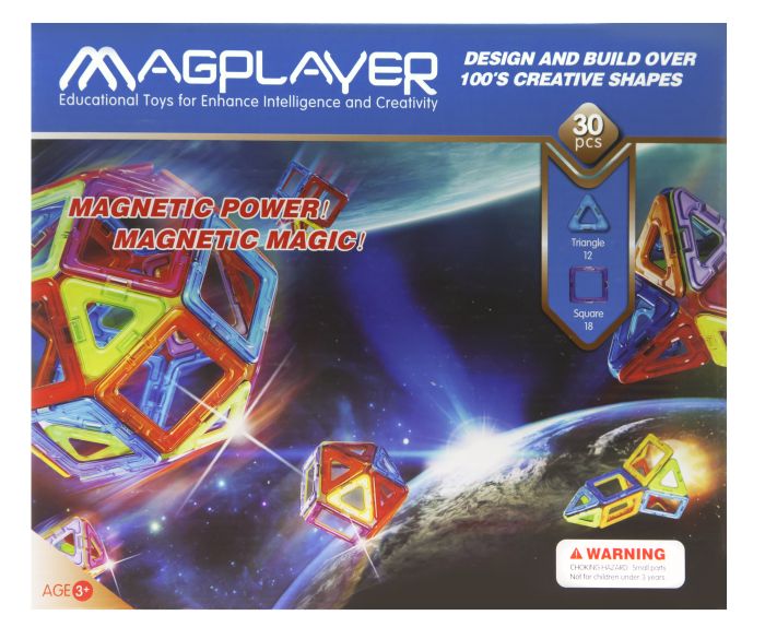 Конструктор Magplayer магнитный набор 30эл