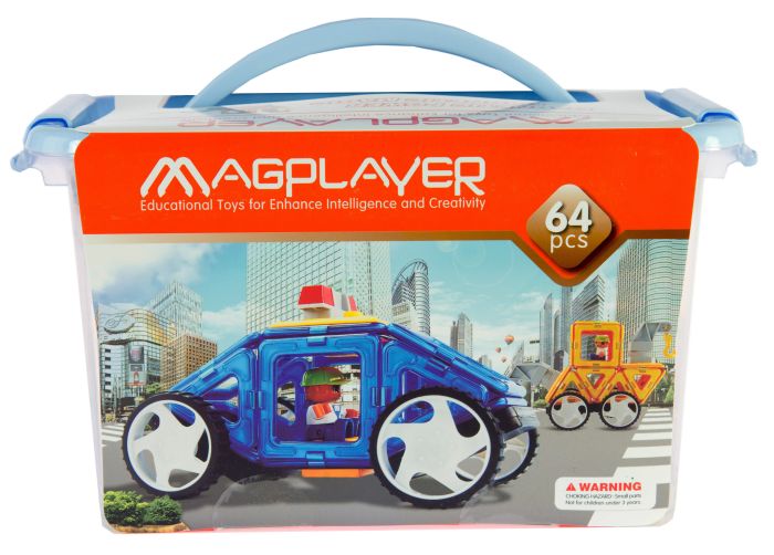 Конструктор Magplayer магнитный набор бокс 64эл