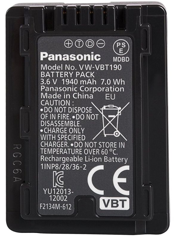 Акумулятор   відеокамер Panasonic VW-VBT190E-K