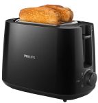 Тостер Philips Daily Collection 830Вт, кришка від пилу, пластик, чорний