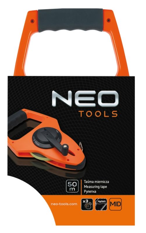 Рулетка Neo Tools, 50мх13мм, геодезическая