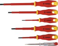 Викрутки TOPEX набір 6шт, діелектричні, тестер напруги, SL,PH, сталь CrV