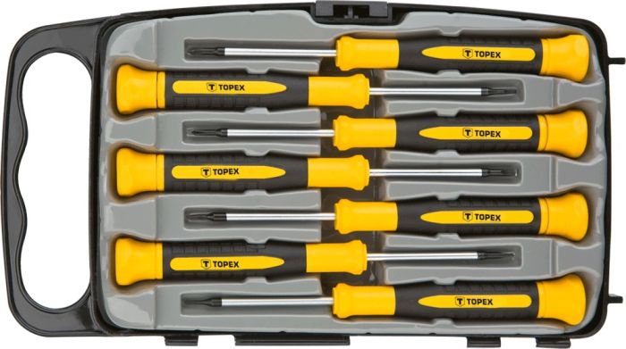 Викрутки TOPEX прецизійні, SL,PH,Torx, сталь CrV, набір 7шт