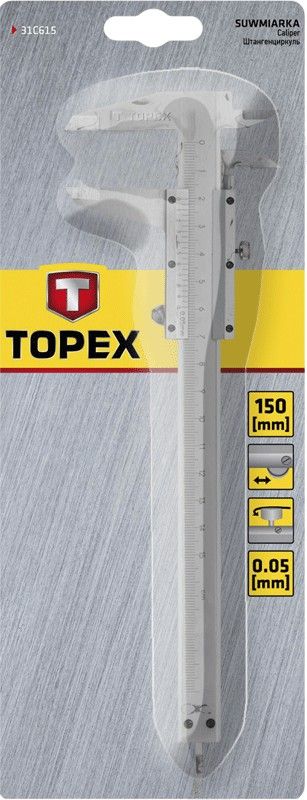 Штангенциркуль TOPEX, 150мм, сталь