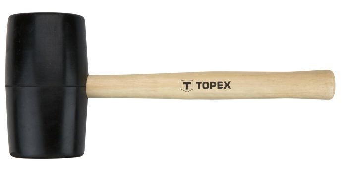 Киянка резиновая TOPEX, 900г, 72мм, рукоятка деревянная
