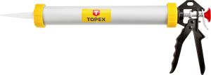 Пістолет для герметика TOPEX, 600мл, корпус алюмінієво-сталевий, робоча частина 380мм, обертальна руків’я