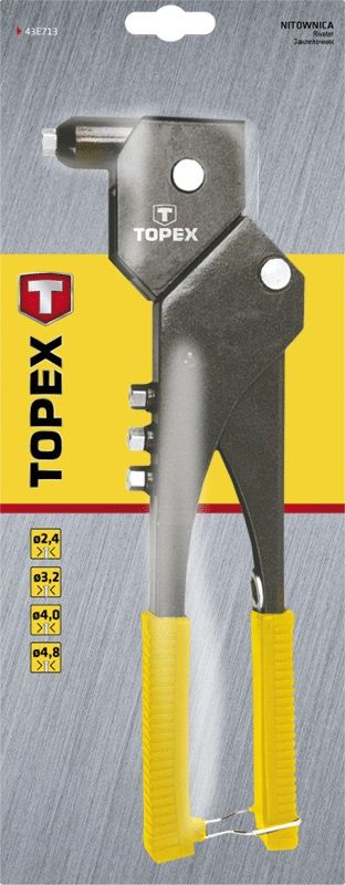 Заклепочник TOPEX, заклепка 2.4,3.2,4.0,4.8мм, несколько положений, 285мм