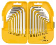 Ключі шестигранні та Torx TOPEX, набір 18шт, CrV, 1.5-10мм, T10-T50