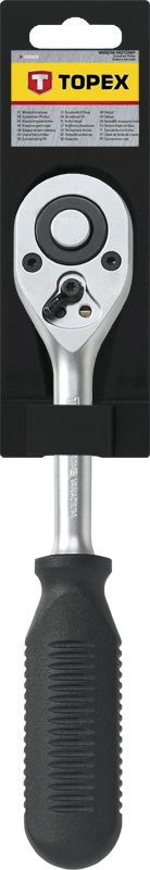 Ключ-трещотка TOPEX, 1/4", 24 зубцов, CrV, 150мм