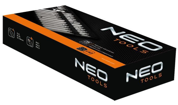 Биты Neo Tools, набор 40шт, переходники 2шт, H,M,T, сталь S2, кейс