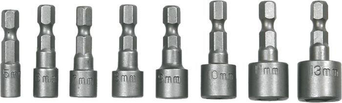 Головки торцеві TOPEX, набір 8шт, 1/4", 5-13мм, CrV