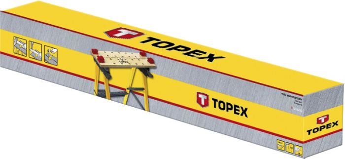 Верстак складной TOPEX, 60x24x80см, рабочая поверхность ДВП, нагрузка до 100кг, 6.55кг