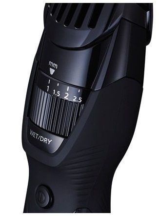 Триммер Panasonic для бороды, усов, окантовки , акум., роторный мотор, насадок-1, сталь, черный