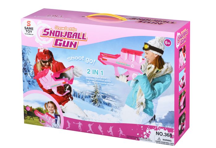 Игрушечное оружие Same Toy 2в1 Бластер  мячик/снег 45см, розовый