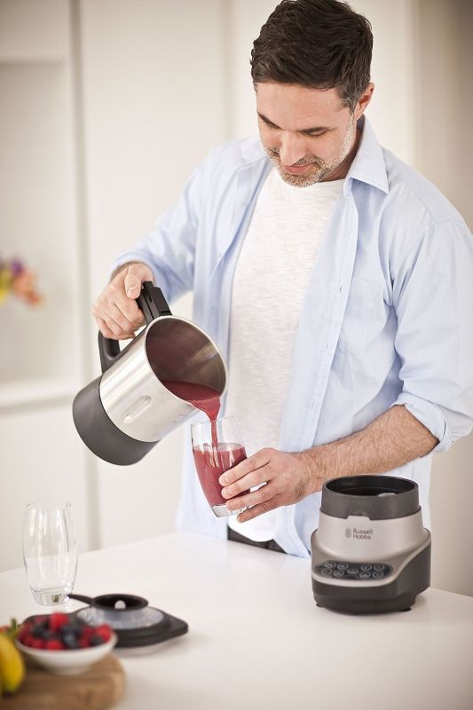 Cуповарка-блендер Russell Hobbs 1200Вт, чаша-1,75л, механическое управл., 8 авто. программ, нержав.сталь, платик, серо-черный