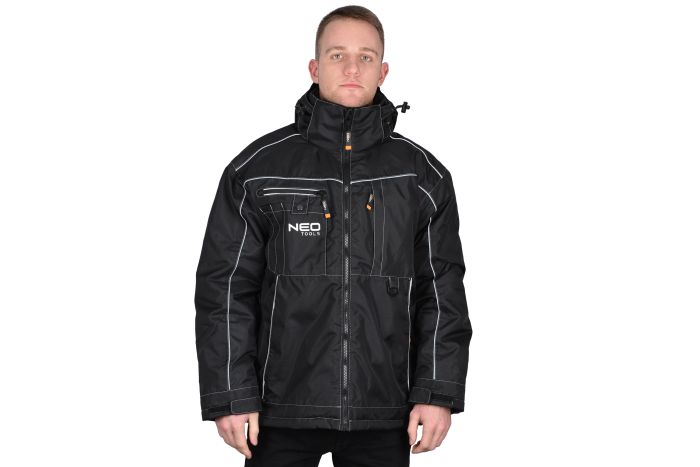 Куртка робоча Neo Tools Oxford Warm, зимова, утеплена, водостійка, світловідбивні елементи, S(48), чорний