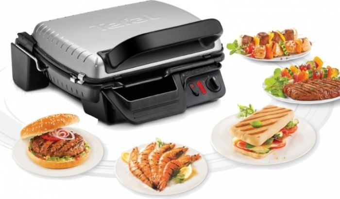 Гриль Tefal прижимной Ultracompact 2000Вт, темп. режимов-3, съёмные пластины, раскрытие на 180°, металл