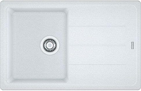 Мийка кухонна Franke Basis, фраграніт, прямокутник, з крилом, 780х500х200мм, чаша - 1, накладна, BFG 611-78, білий