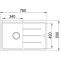 Мийка кухонна Franke Basis, фраграніт, прямокутник, з крилом, 780х500х200мм, чаша - 1, накладна, BFG 611-78, білий