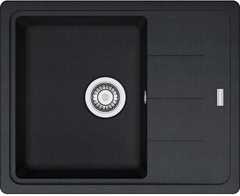 Мойка кухонная Franke Basis, фрагранит, прямоуг., с крылом, 620х500х200мм, чаша- 1, накладная, BFG 611-62, оникс
