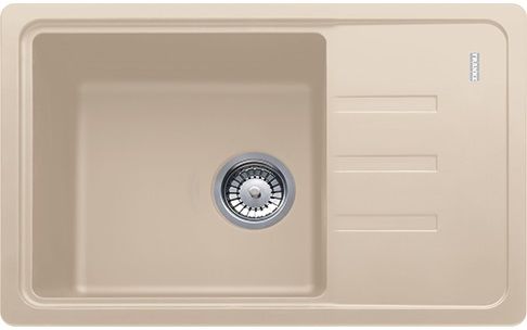 Мойка кухонная Franke Malta, фрагранит, прямоуг., с крылом, 620х435х200мм, чаша- 1, накладная, BSG 611-62, бежевый