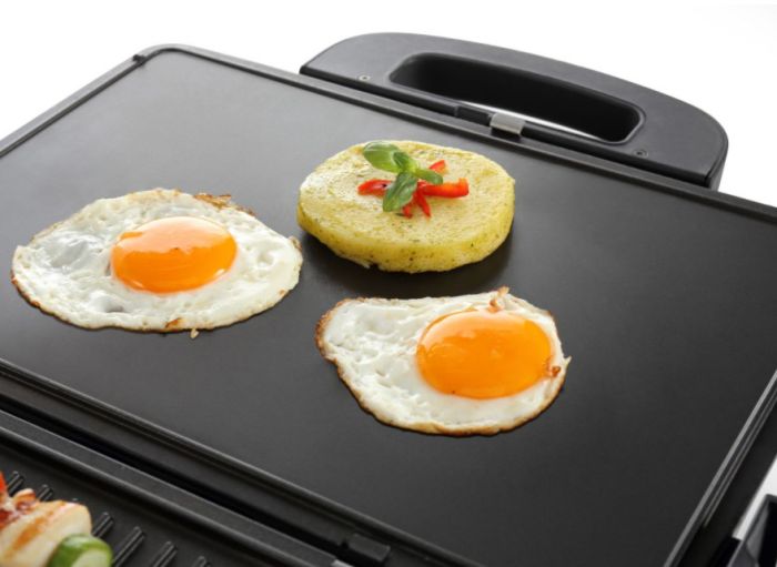 Гриль Gorenje прижимний 1800Вт, темп. режимів-4, з`ємні пластини, розкриття на 180°, метал, графіт