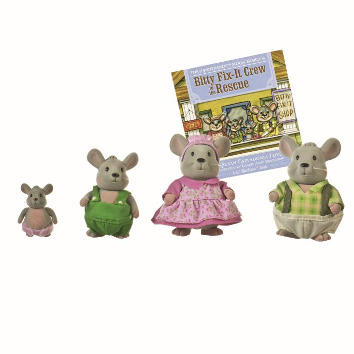 Набор фигурок Li'l Woodzeez Семья Мышей 4ед, книжка EN