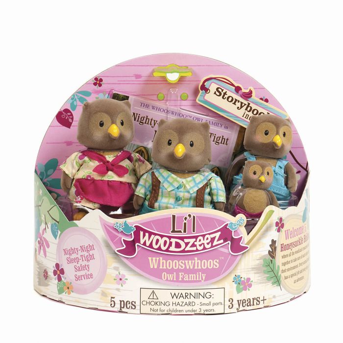 Набор фигурок Li'l Woodzeez Семья Сов 4ед, книжка EN