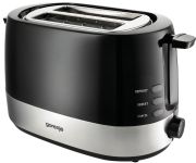 Тостер  Gorenje, 850Вт, пластик/ металл , функц. розморож, автовідключення, чорний