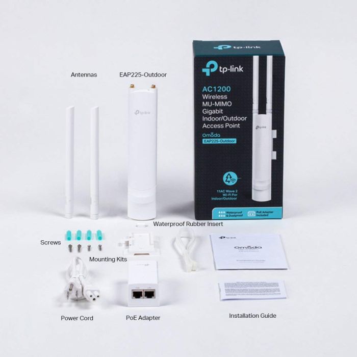 Точка доступа TP-LINK EAP225 OUTDOOR AC1200, 1xGE LAN, PoE
