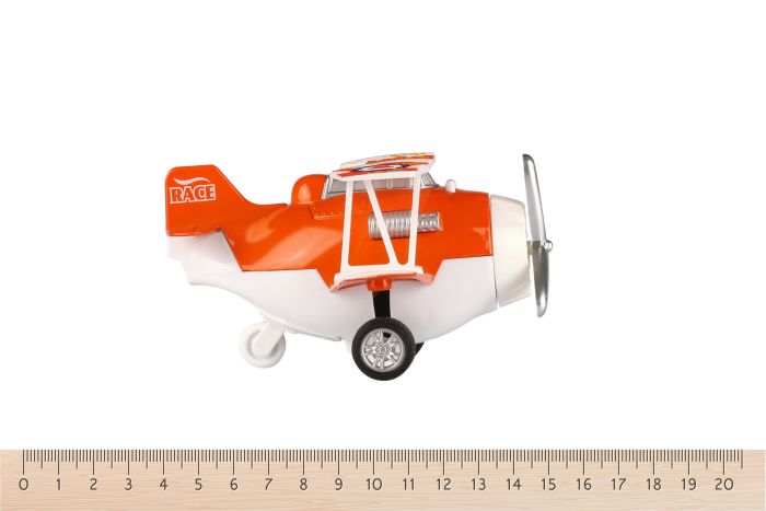 Самолет металический инерционный Same Toy Aircraft свет, музыка, оранжевый