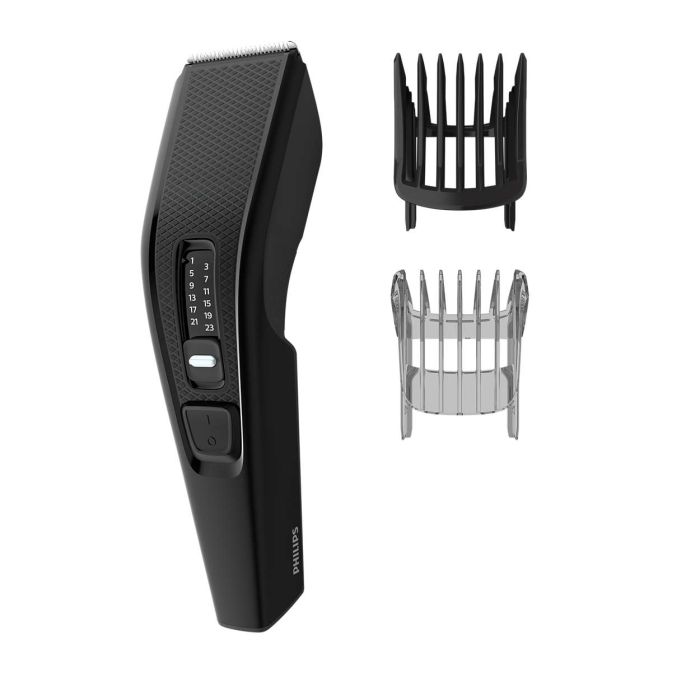 Машинка для стрижки  Philips Series 3000, от сети, роторный мотор, насадок-2, сталь, черный