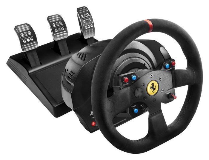 Руль и педали Thrustmaster T300 Ferrari Integral RW Alcantara edition, Официальная лицензия Ferrari и Sony, PC/PS3/PS4/PS5