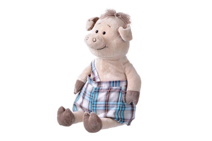 Мягкая игрушка Same Toy Свинка  в комбинезоне 45см