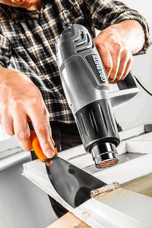 Фен строительный GRAPHITE 2000Вт 80/600°С 350/550л·мин 0.9кг