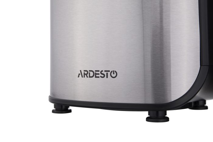 Соковитискач Ardesto шнековий 200Вт, чаша-0.6л, жмих-0.6л, пластик/метал, сріблясто-чорний