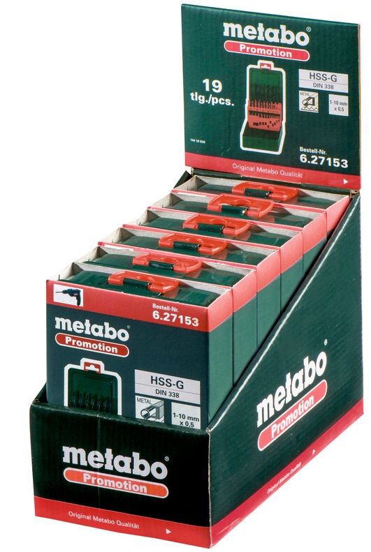 Набір свердел по металу Metabo HSS-G, 19шт