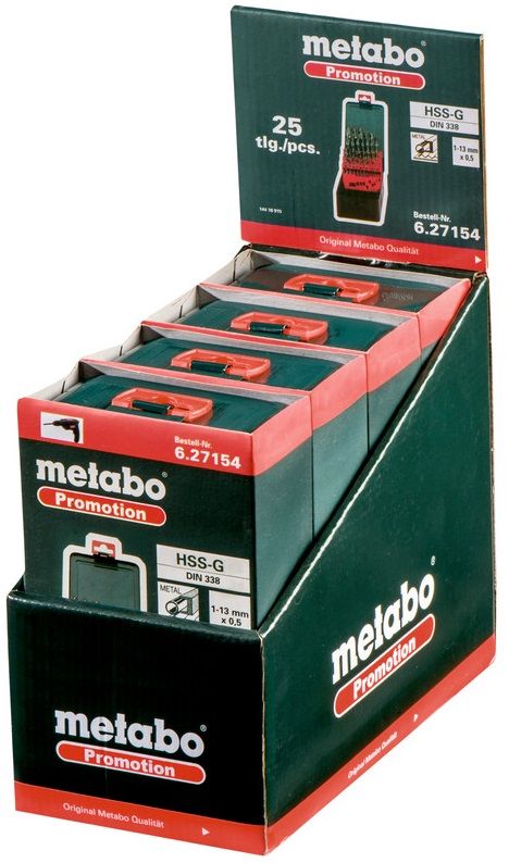 Набір свердел по металу Metabo HSS-G, 25шт