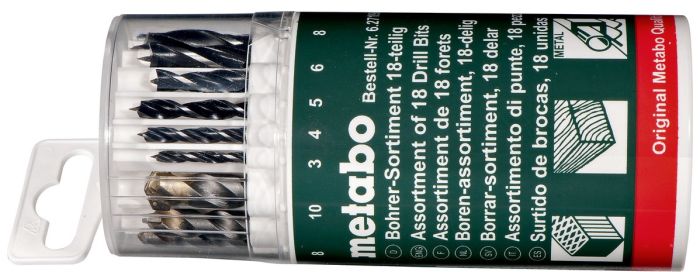 Набір свердел по металу, дереву, каменю Metabo, 18шт