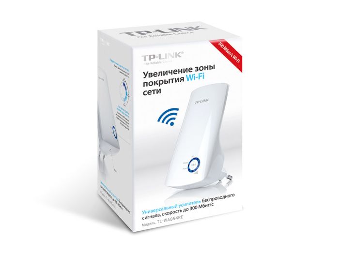 Расширитель покрытия WiFi  TP-LINK  N300, 1хFE LAN TP-Link TL-WA854RE