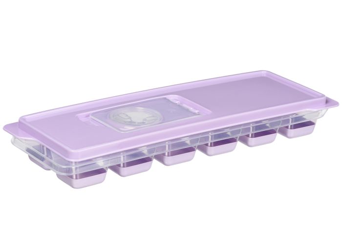 Форма для льоду з кришкою Ardesto Fresh, 27х9.5х3.8см, силікон, пластик, ліловий